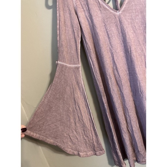 American Eagle Women's Soft‎ & Sexy Shirt Mauve Cold Shoulder Bell Sleeve XXS - Picture 2 of 16
